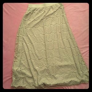 Tan lace maxi skirt